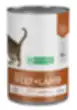 Canned pet food for adult cats with beef and lamb