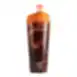 Plastic water bottle, with red coat illustration and straw