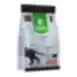 Dry pet food with salmon protein and rice for puppy dogs of all sizes with dark coat